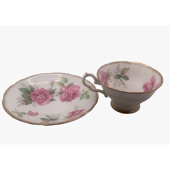 Vintage Royal Stafford Berkeley Rose Bouquet Teacup and Saucer. Fine Bone China - Picture 5 of 11